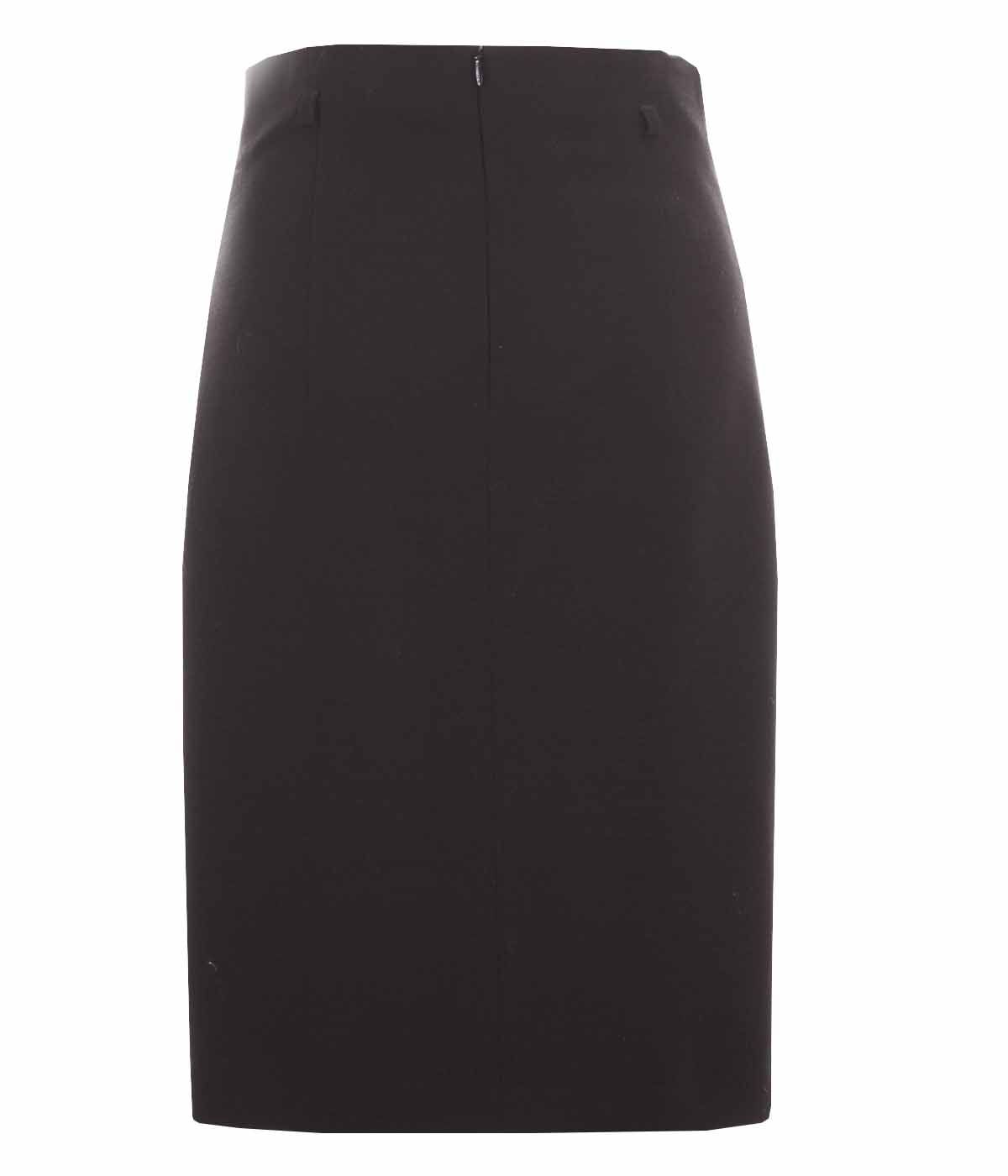 Pencil skirt with front slit, with rayon, wool and viscose 1